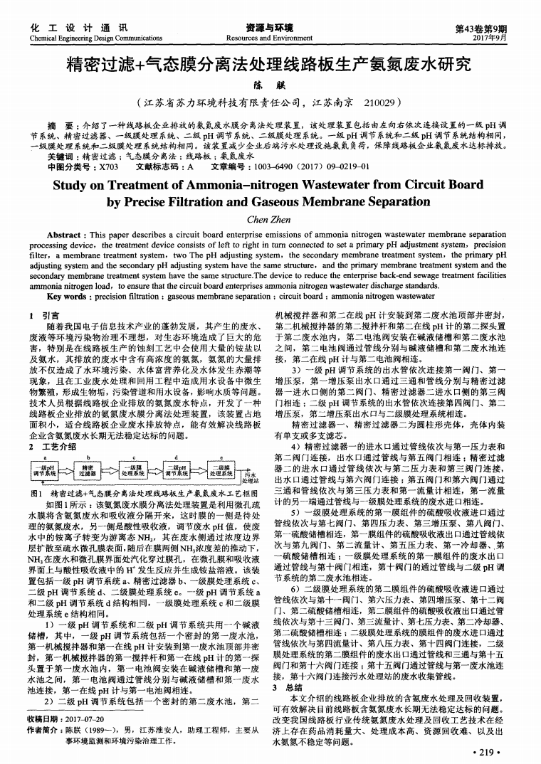 精密過(guò)濾+氣態(tài)膜分離法處理線路板生產(chǎn)氨氮廢水研究_00.png 精密過(guò)濾+氣態(tài)膜分離法處理線路板生產(chǎn)氨氮廢水研究_00.png
